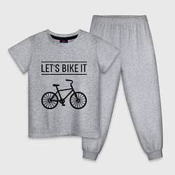 Пижама хлопковая детская Lets bike it, цвет: меланж