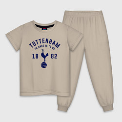 Пижама хлопковая детская FC Tottenham 1882, цвет: миндальный