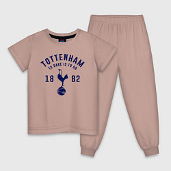Пижама хлопковая детская FC Tottenham 1882, цвет: пыльно-розовый