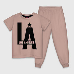 Пижама хлопковая детская Los Angeles Star, цвет: пыльно-розовый