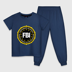 Пижама хлопковая детская FBI Departament, цвет: тёмно-синий