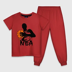 Пижама хлопковая детская NBA, цвет: красный