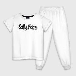Пижама хлопковая детская SALLY FACE, цвет: белый