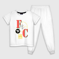 Пижама хлопковая детская FaZe Clan Crosshair, цвет: белый