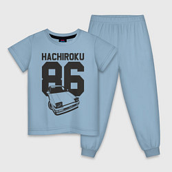 Пижама хлопковая детская Toyota AE86 Hachiroku, цвет: мягкое небо