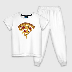 Пижама хлопковая детская Wi-Fi Pizza, цвет: белый
