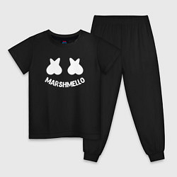 Пижама хлопковая детская Marshmello, цвет: черный