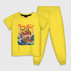 Пижама хлопковая детская Great Ramen: Kanagawa, цвет: желтый