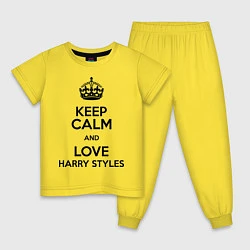Пижама хлопковая детская Keep Calm & Love Harry Styles, цвет: желтый