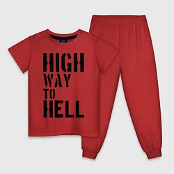 Пижама хлопковая детская High way to hell, цвет: красный