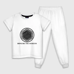 Пижама хлопковая детская Bring me the horizon, цвет: белый