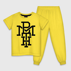 Пижама хлопковая детская BMTH, цвет: желтый