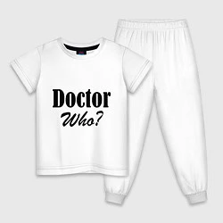 Пижама хлопковая детская Doctor Who?, цвет: белый