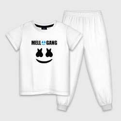 Пижама хлопковая детская Marshmello Mellogang, цвет: белый