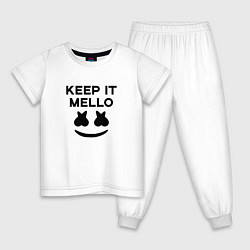 Пижама хлопковая детская Keep it Mello, цвет: белый