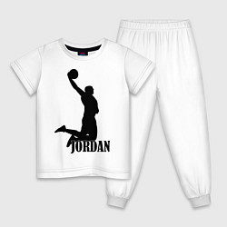 Пижама хлопковая детская Jordan Basketball, цвет: белый