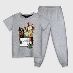 Пижама хлопковая детская GTA 5: Man & Dog, цвет: меланж