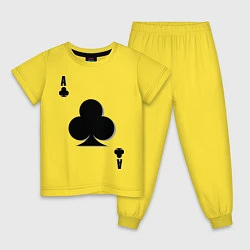 Пижама хлопковая детская Крестовый туз, цвет: желтый