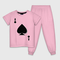 Пижама хлопковая детская Пиковый туз, цвет: светло-розовый