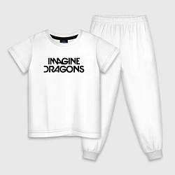 Пижама хлопковая детская IMAGINE DRAGONS, цвет: белый