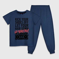 Пижама хлопковая детская Kick your shoes, цвет: тёмно-синий