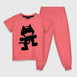 Пижама хлопковая детская MONSTERCAT, цвет: коралловый