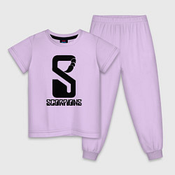 Пижама хлопковая детская Scorpions logo, цвет: лаванда