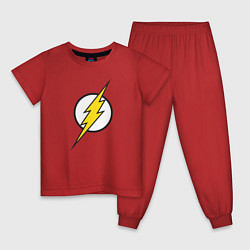 Пижама хлопковая детская Flash, цвет: красный