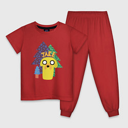 Пижама хлопковая детская Время приключений Jake, цвет: красный