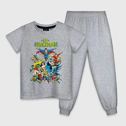 Пижама хлопковая детская Justice League, цвет: меланж