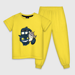 Пижама хлопковая детская Tardis Totoro, цвет: желтый
