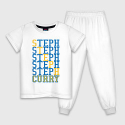 Пижама хлопковая детская Steph Curry, цвет: белый