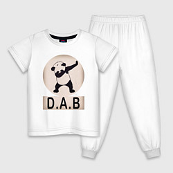 Пижама хлопковая детская DAB Panda, цвет: белый