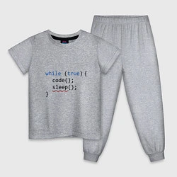 Пижама хлопковая детская Code - sleep, цвет: меланж