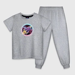Пижама хлопковая детская SPACE ROCKET, цвет: меланж