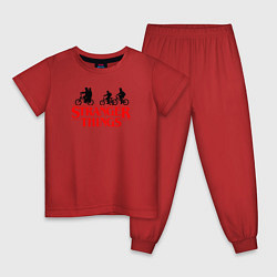 Пижама хлопковая детская STRANGER THINGS, цвет: красный