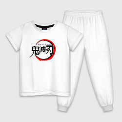 Пижама хлопковая детская KIMETSU NO YAIBAан, цвет: белый