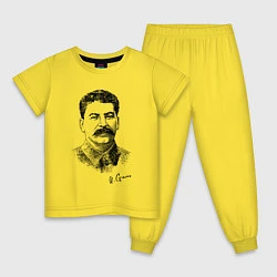 Пижама хлопковая детская Товарищ Сталин, цвет: желтый
