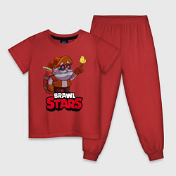 Пижама хлопковая детская Dynamike Brawl Stars, цвет: красный
