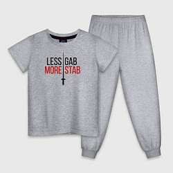 Пижама хлопковая детская Less Gab, More Stab, цвет: меланж