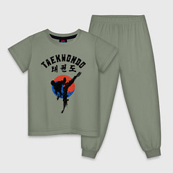 Пижама хлопковая детская Taekwondo, цвет: авокадо