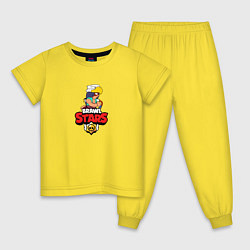 Пижама хлопковая детская BRAWL STARS:БО, цвет: желтый