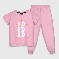 Пижама хлопковая детская Box box box, цвет: светло-розовый