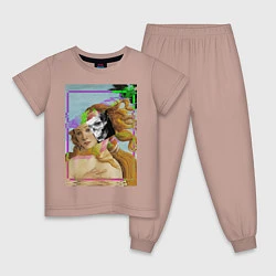 Пижама хлопковая детская Венера, цвет: пыльно-розовый