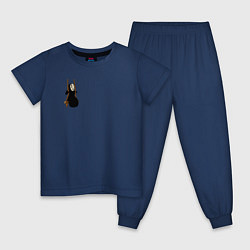 Пижама хлопковая детская Безликий на качелях, цвет: тёмно-синий
