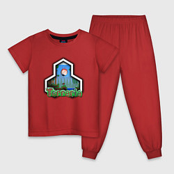 Пижама хлопковая детская Terraria, цвет: красный