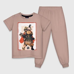 Пижама хлопковая детская Apex Legends Bloodhound, цвет: пыльно-розовый
