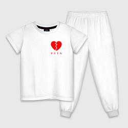 Пижама хлопковая детская ТИКТОКЕР - PAYTON MOORMEIE, цвет: белый