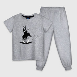 Пижама хлопковая детская Hollow Knight, цвет: меланж