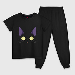 Пижама хлопковая детская Котик, цвет: черный